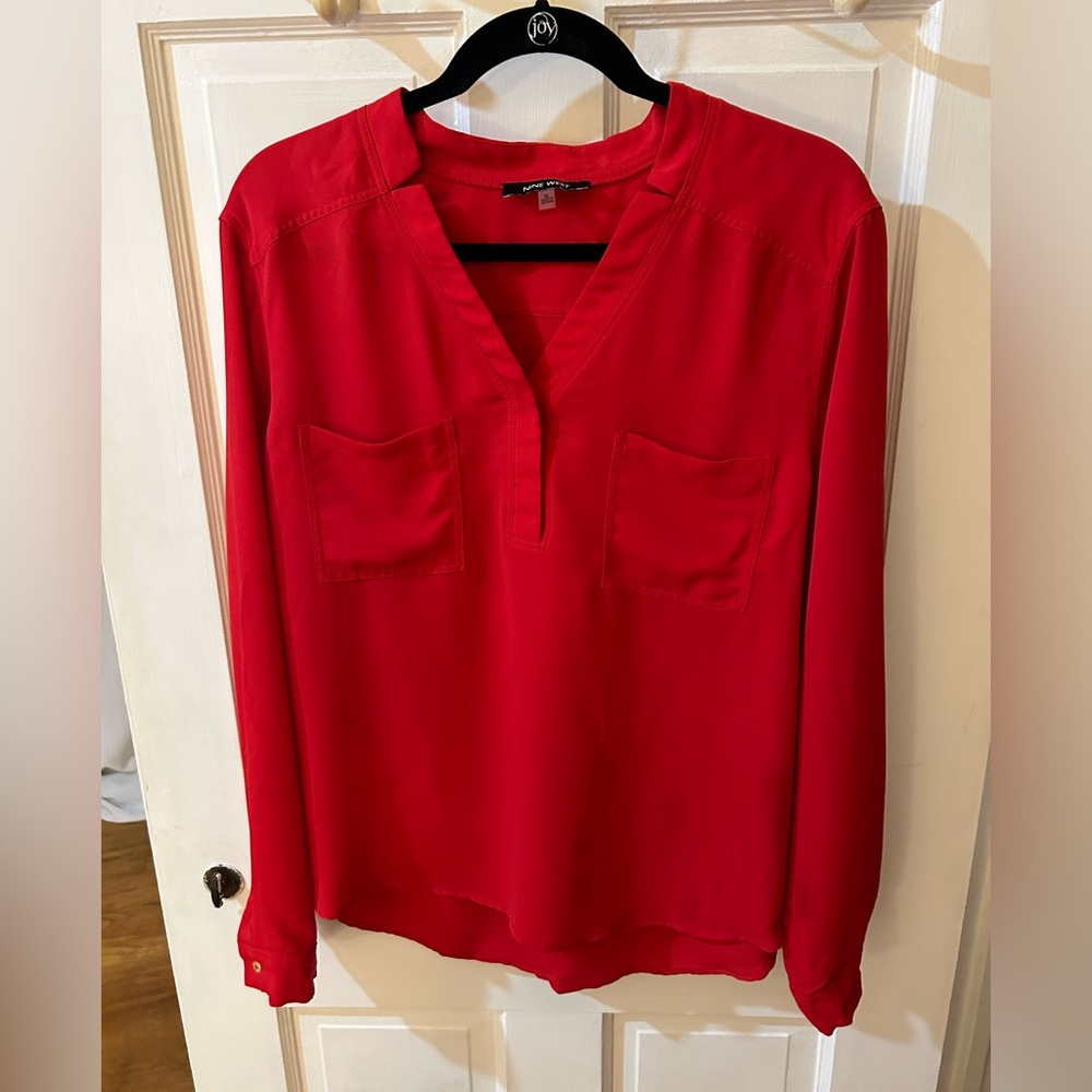 Nine West Red Blouse Size XL